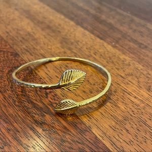 Gorjana Gold Cuff Bracelet with leaf end